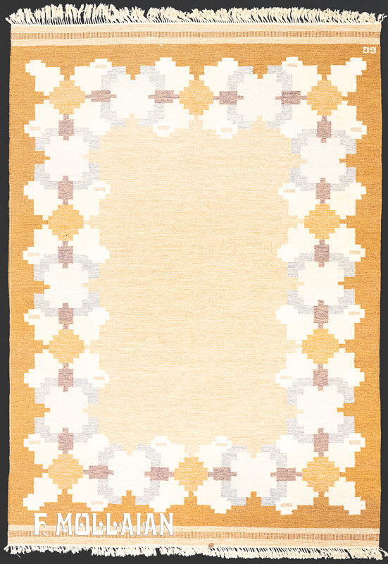 Tapis Kilim Suédois Rollakan Signé GG n°:53513949
